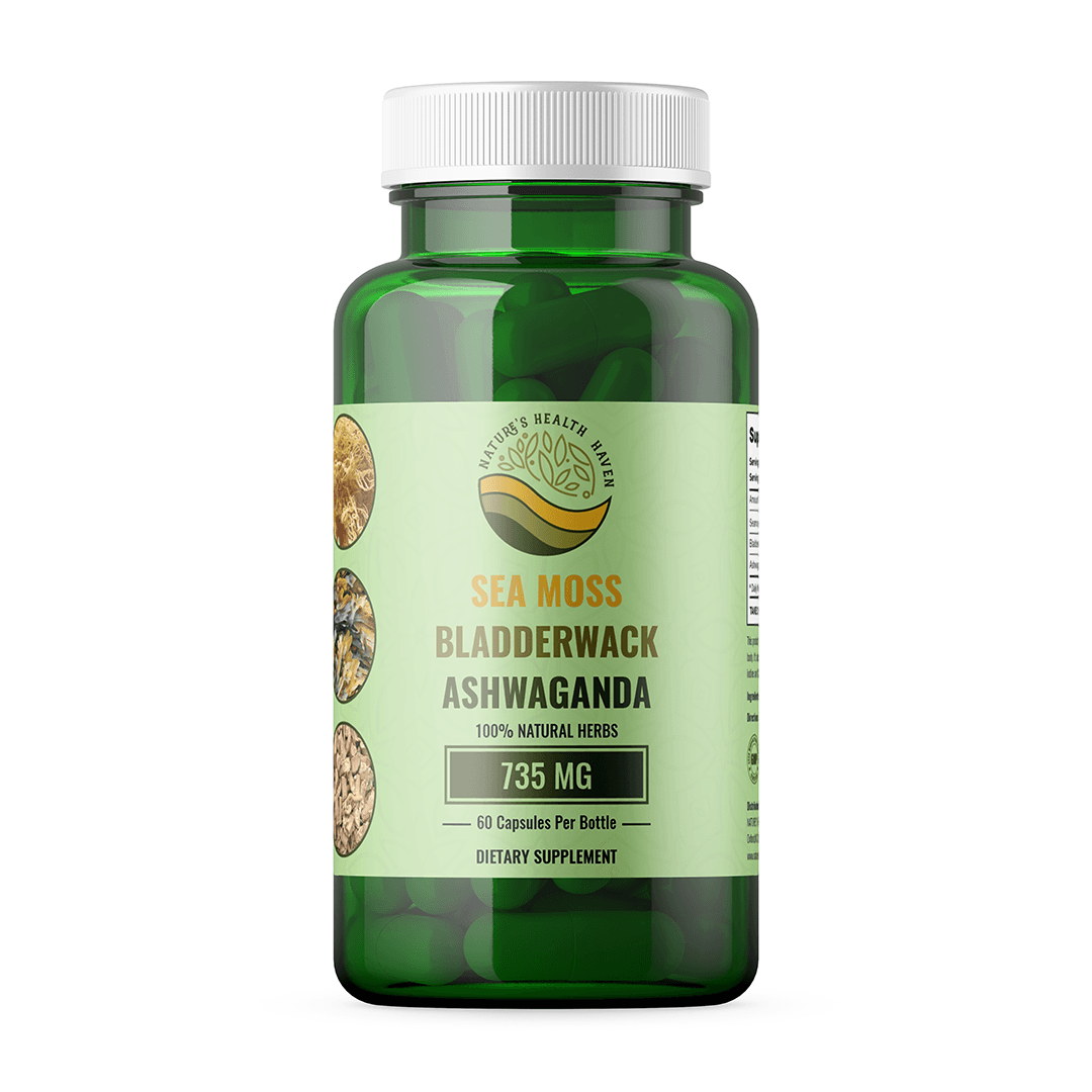 Sea Moss Bladderwrack Ashwagandha Supplement: Natures Super Herbs - Nature's Health Haven