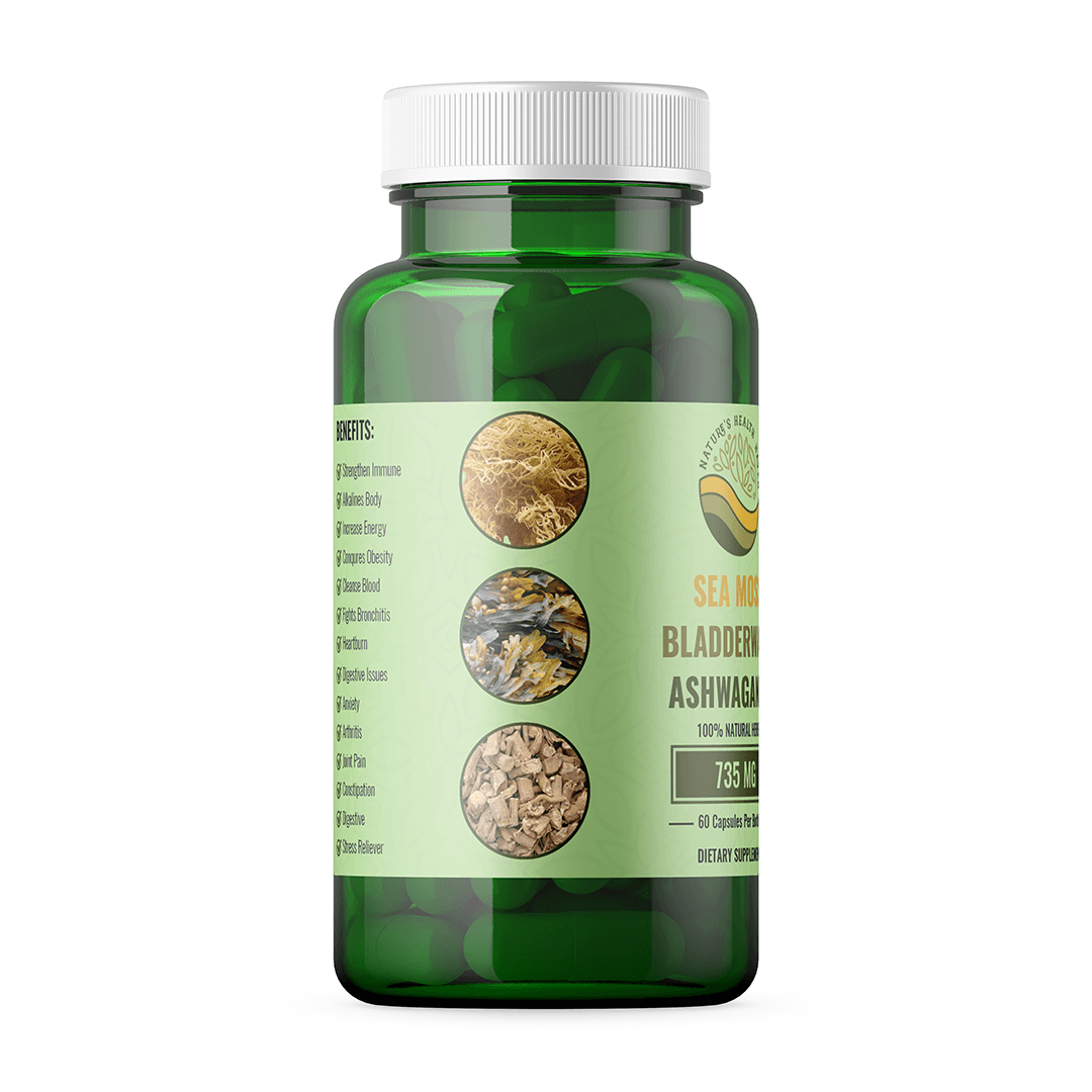 Sea Moss Bladderwrack Ashwagandha Supplement: Natures Super Herbs - Nature's Health Haven