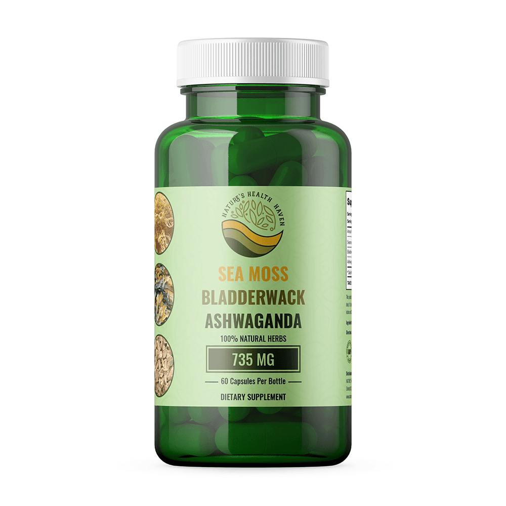 Sea Moss Bladderwrack Ashwagandha Supplement: Natures Super Herbs - Nature's Health Haven